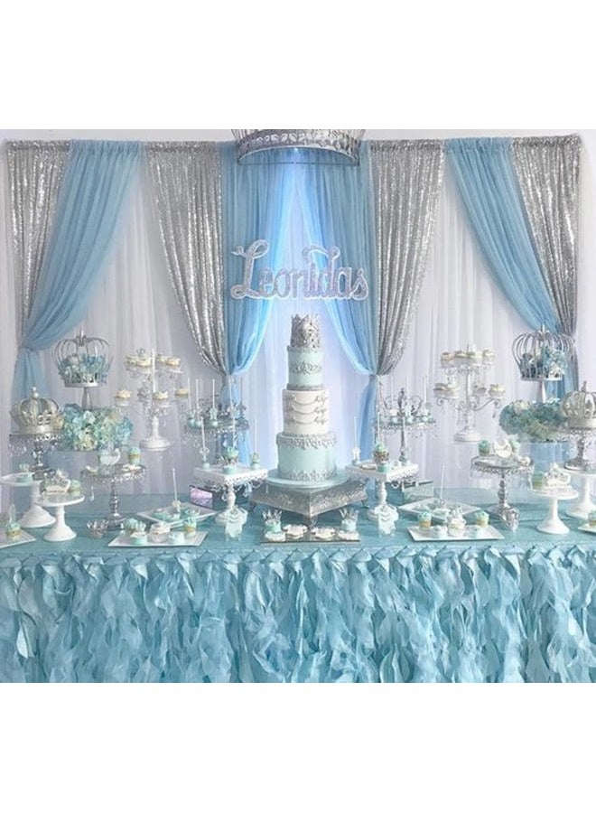QueenDream Silver Sequin Backdrop 2 Panels 2FTx8FT Christmas Party Backdrop Curtains Glitter Photo Background for Wedding Baby Shower Stage Decorations - Image 4
