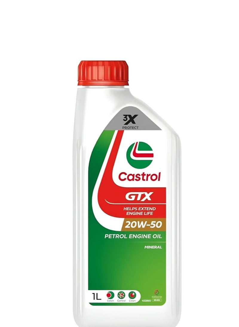 Castrol GTX 20W-50 Engine Oil - Powerful, intelligent engine protection from the first start/ (6 bottles * 1 liter) - Image 2