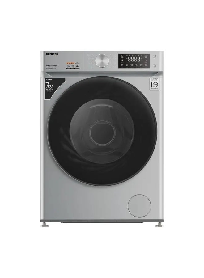 Fresh Fully Automatic Washing Machine, 7 kg, 1200 RPM, Inverter Motor, Direct Drive, Digital, Steam Wash - Dark Silver - Image 3