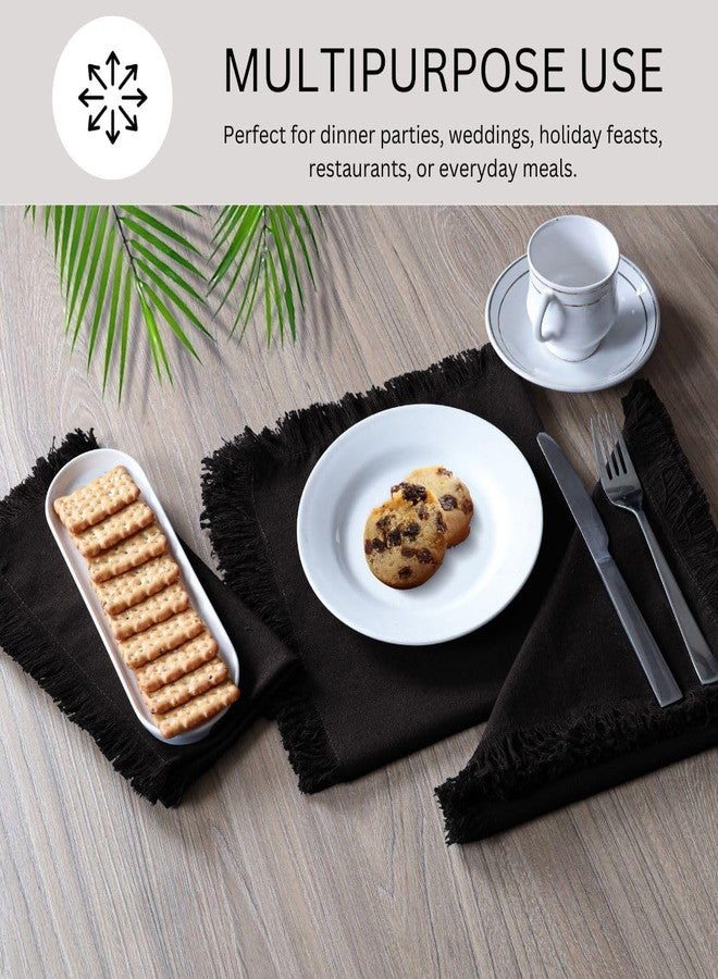 DineNest Cloth Dinner Napkins 100% Cotton Set of 6 - Soft Durable Reusable Table Napkins - for Dining Weddings Parties Holidays Easter and Everyday Use - Large 20x20 Inch Cloth Napkins Black - Image 5