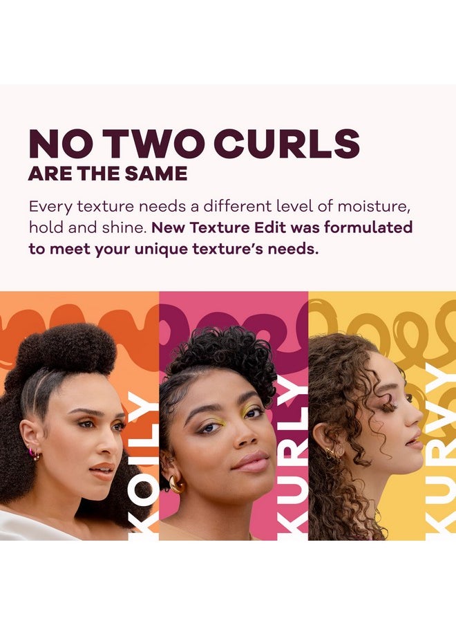 , Texture Edit, Koily Define Elongating Cream For Type 4 Curly Hair - A Sulfate-Free, Maximum Hold Defining Curl Cream That Smooths, Lengthens And Sculpts. 6Oz