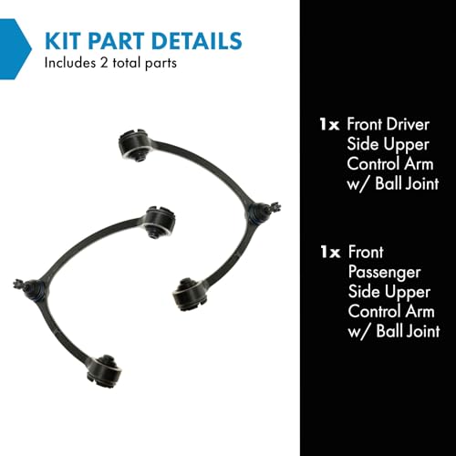 TRQ Front Upper Control Arm with Ball Joint Set Compatible with 1990-1994 Lexus LS400 - Image 2