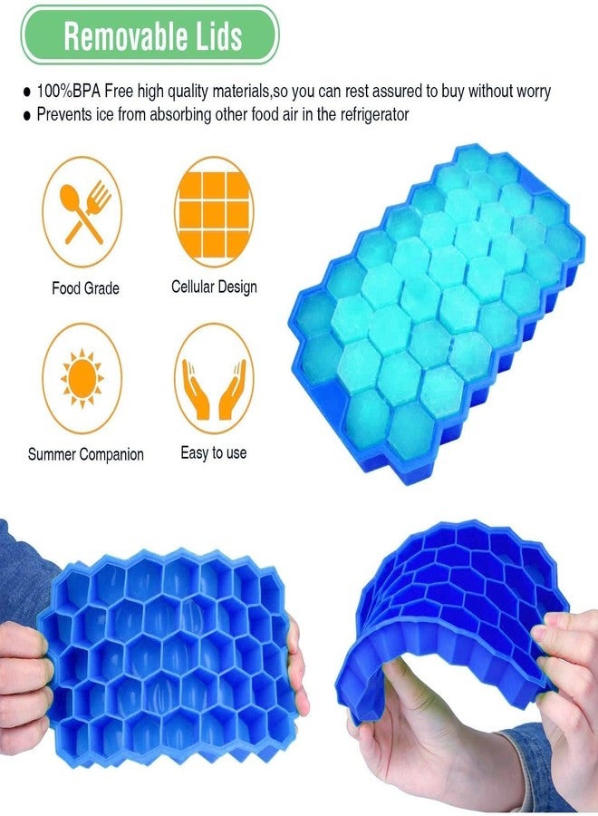 GOPI Ice Cube Tray Silicone for Freezer Honeycomb 37 Cavity Ice Cube Mould Flexible Tray for Freezer, Chocolate Cake Maker, Ice Trays for Chilled Drinks, Reusable (Multi Color) - Image 5