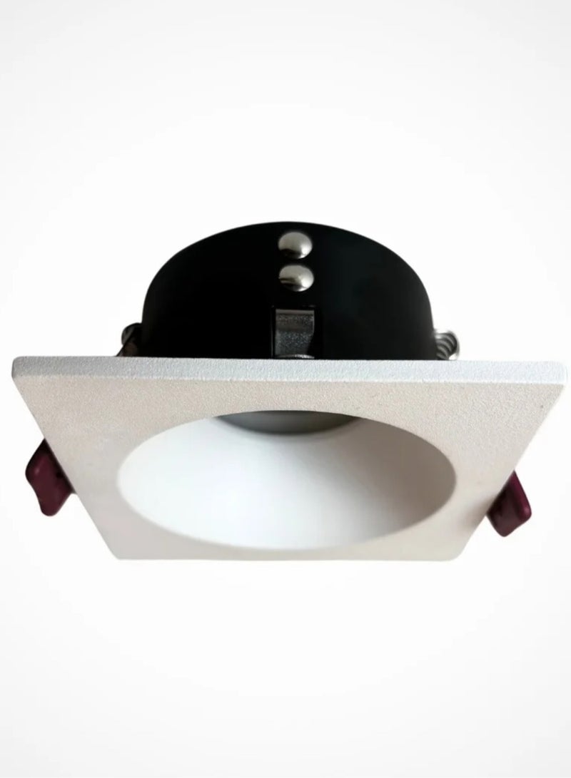 White GU10 Spotlight Frame Waterproof Recessed Square - Image 1