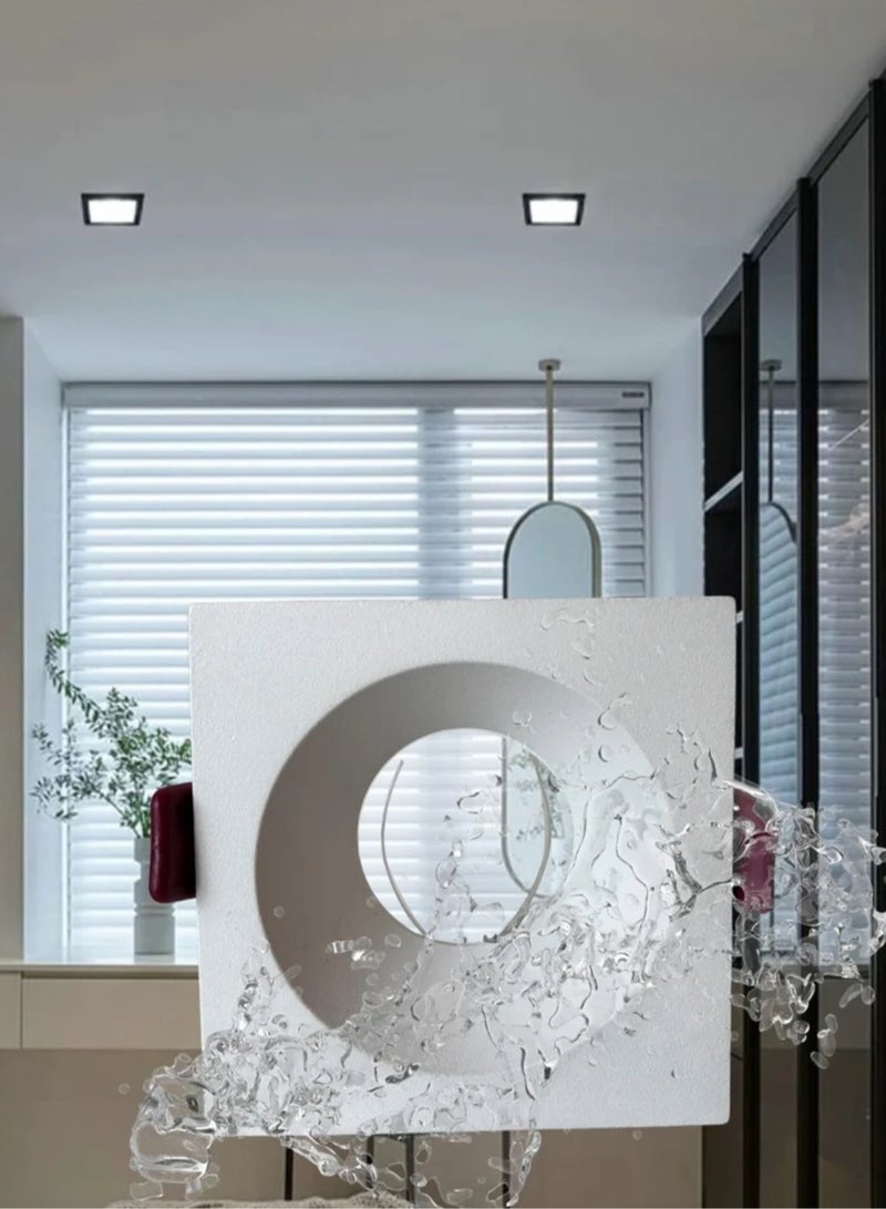 White GU10 Spotlight Frame Waterproof Recessed Square - Image 3