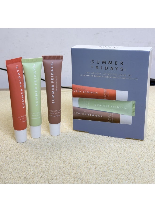 Holiday Lip Butter Balm Set (Full Size Trio)  poppy,sweet mint,vanilla beige,3 Count (Pack of 1) - Image 2