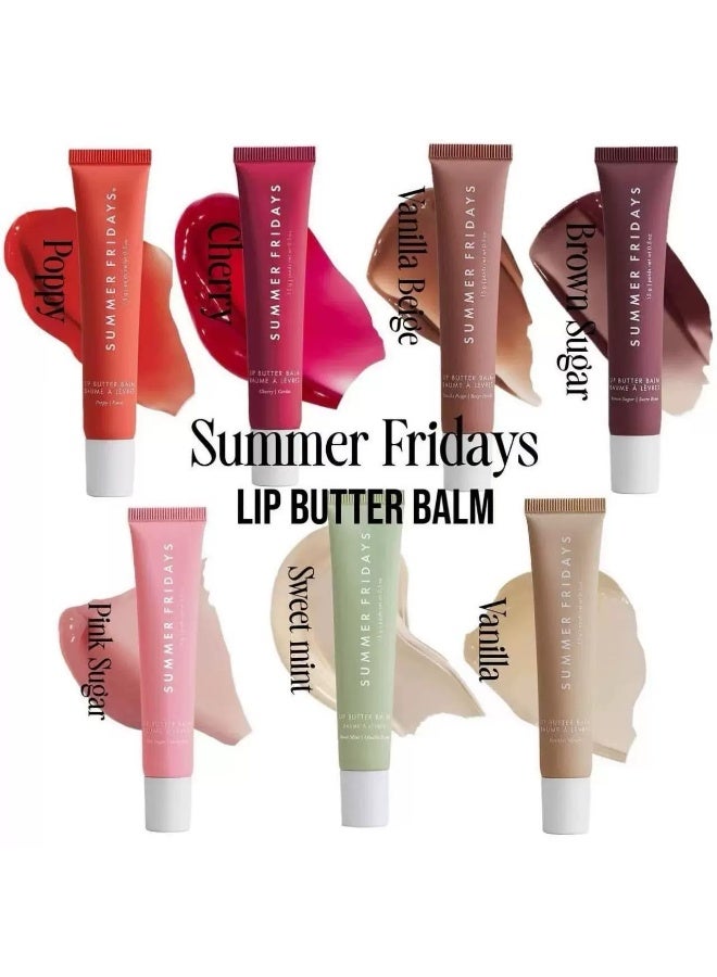 Holiday Lip Butter Balm Set (Full Size Trio)  poppy,sweet mint,vanilla beige,3 Count (Pack of 1) - Image 4