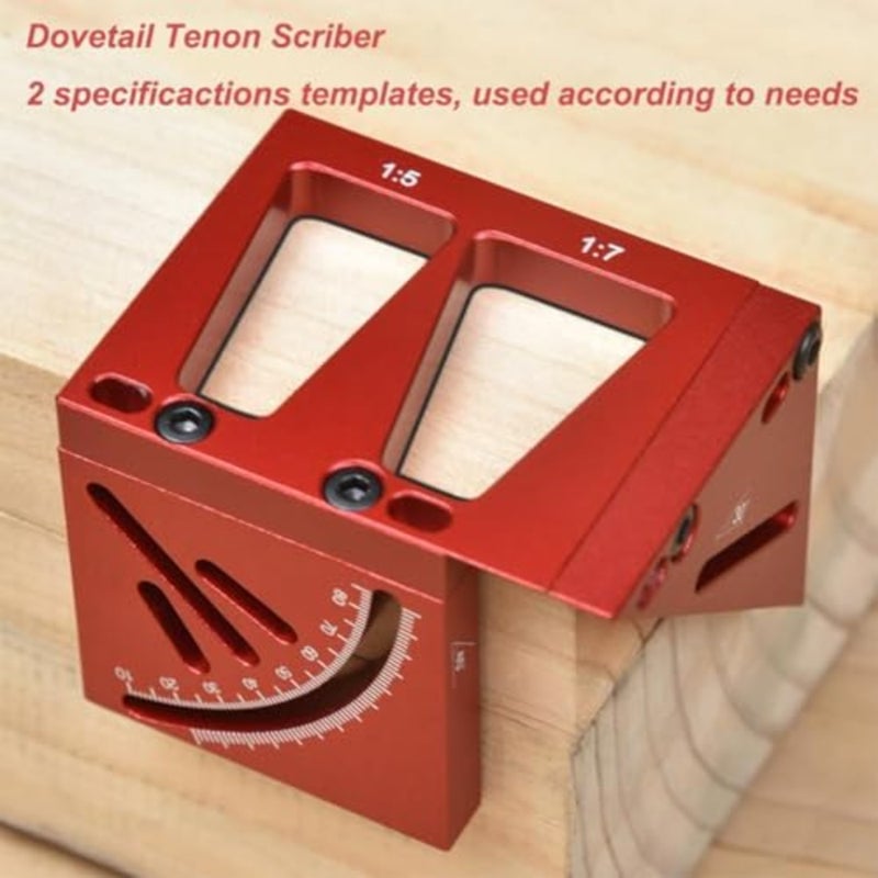 3D Multi-Angle Aluminum Alloy Measuring Ruler, 45° and 90° Woodworking Square Protractor, Detachable Carpenter Angle Tool, for Precision Engineering Construction and DIY Projects - Image 5
