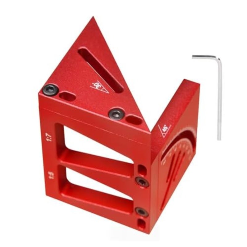 3D Multi-Angle Aluminum Alloy Measuring Ruler, 45° and 90° Woodworking Square Protractor, Detachable Carpenter Angle Tool, for Precision Engineering Construction and DIY Projects - Image 1
