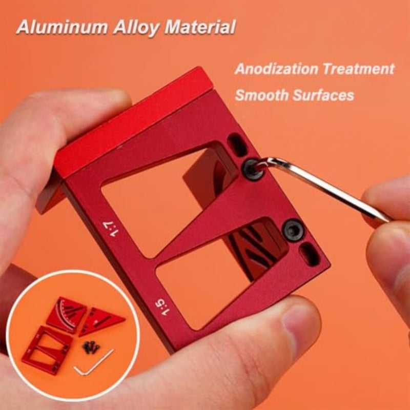 3D Multi-Angle Aluminum Alloy Measuring Ruler, 45° and 90° Woodworking Square Protractor, Detachable Carpenter Angle Tool, for Precision Engineering Construction and DIY Projects - Image 4