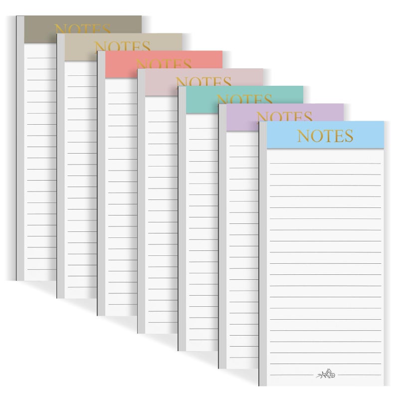 Utron 7 Pack Magnetic Notepads for Refrigerator, Morandi Color Magnetic Grocery List Pad for Fridge, Full Magnet Back Shopping Lists, 30 Sheets Per Note Pads - Image 1