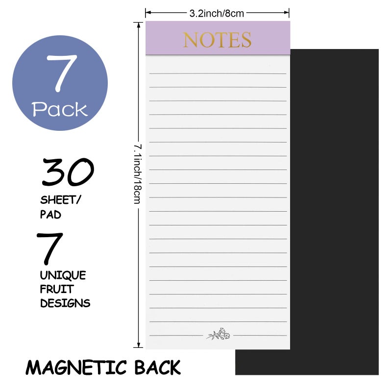 Utron 7 Pack Magnetic Notepads for Refrigerator, Morandi Color Magnetic Grocery List Pad for Fridge, Full Magnet Back Shopping Lists, 30 Sheets Per Note Pads - Image 2