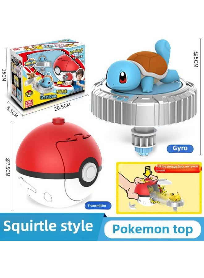 Magic Gyro Pokemon Pikachu Ib Spin Wardo Pokemon Elf Ball Children's Boys Toy-Color:Jenny Turtle (1 Gyro +1 Elf Ball Launcher + Doll) - Image 1