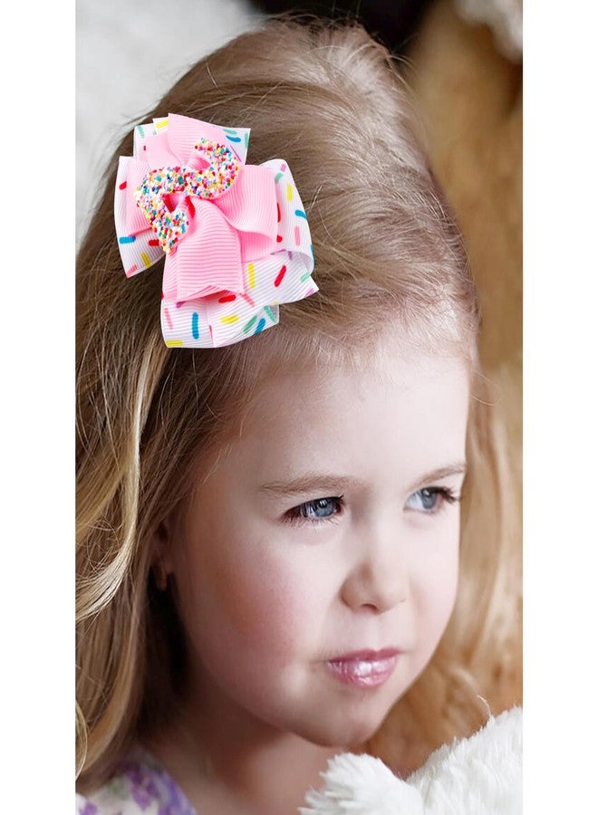 Exacoo Birthday Hair Bows for Girls Cute Hair Clips 2nd Birthday Decorations for Girl Pink Birthday Hair Accessories Photo Props 2nd Birthday Gifts 2nd Birthday Outfit Girl Bow Birthday Decorations - Image 5