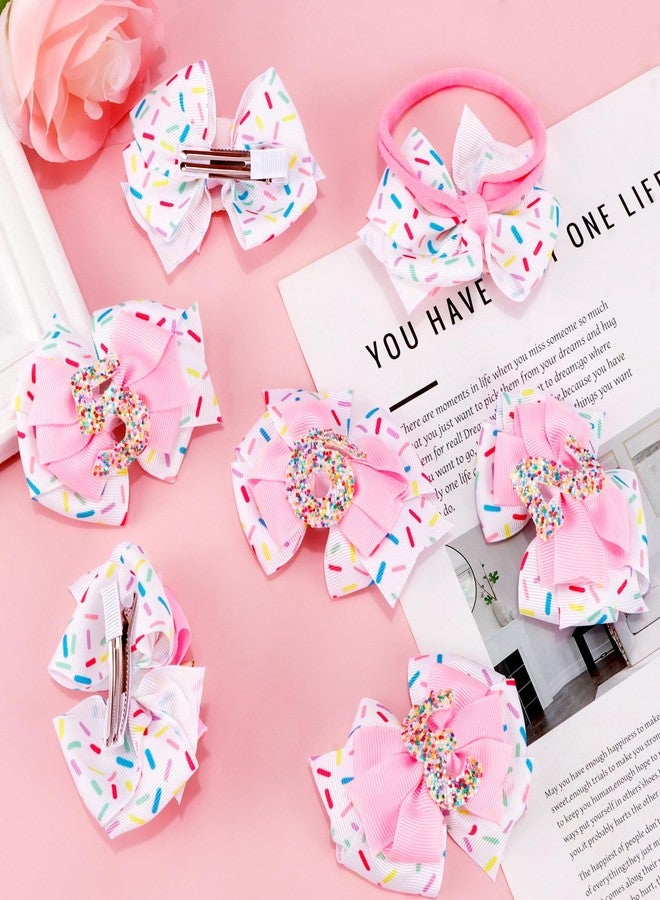 Exacoo Birthday Hair Bows for Girls Cute Hair Clips 2nd Birthday Decorations for Girl Pink Birthday Hair Accessories Photo Props 2nd Birthday Gifts 2nd Birthday Outfit Girl Bow Birthday Decorations - Image 2