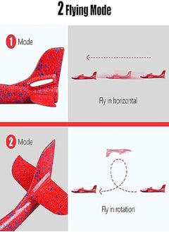 Generic Hand Launch Throwing Glider Aircraft Foam Airplane Toy Plane Model Outdoor Fun Sports Plane model For Kids Toys (Red)  - Image 2