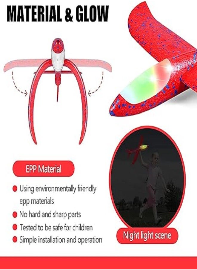 Hand Launch Throwing Glider Aircraft Foam Airplane Toy Plane Model Outdoor Fun Sports Plane model For Kids Toys (Red)  - Image 3