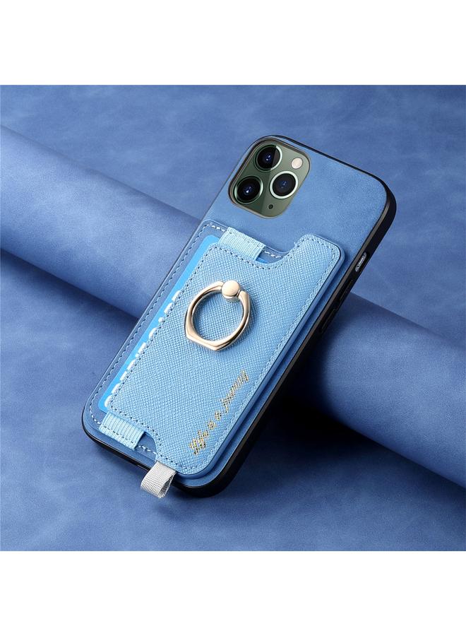 Zaboon Case For iPhone 11 Retro Magsafe Cross Leather Ring Holder Card Bag Phone Case - Image 5