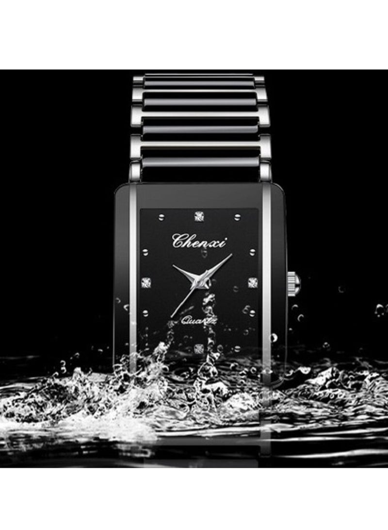 Chenxi Women's Ladies' Girls'Ceramics Quartz Watch for Female Black & Silver - Image 4
