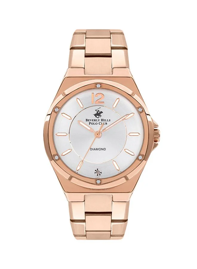 بيفرلي هيلز بولو كلوب Beverly Hills Polo Club Women's 2035 Movement Watch, Analog Display and Metal Strap - BP3351X.430, Rose Gold
