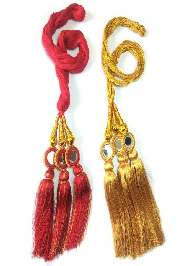 CHRONEX Pack of 2, Punjabi Paranda Parandi Choti Braid/Tassles Hair Accessories