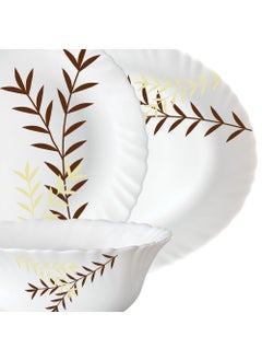 LARAH BY BOROSIL Larah by Borosil Oak Fluted Series Opalware Dinner Set | 66 Pieces for Family of 6 | Microwave & Dishwasher Safe | Bone-Ash Free | Crockery Set for Dining & Gifting | Plates & Bowls | White  - Image 3