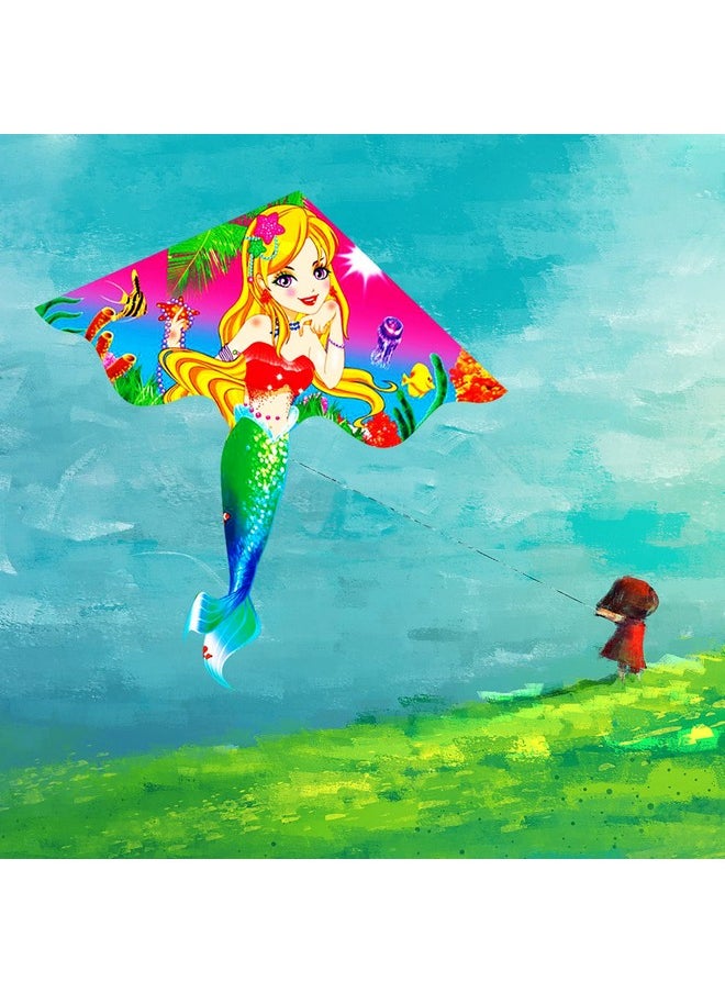 Hengda Kite - Kites For Kids Children Lovely Cartoon Mermaid Kites With Flying Line - Image 1