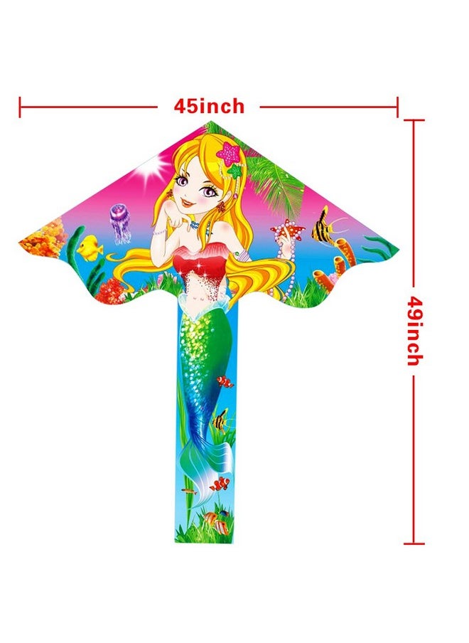 Hengda Kite - Kites For Kids Children Lovely Cartoon Mermaid Kites With Flying Line - Image 1