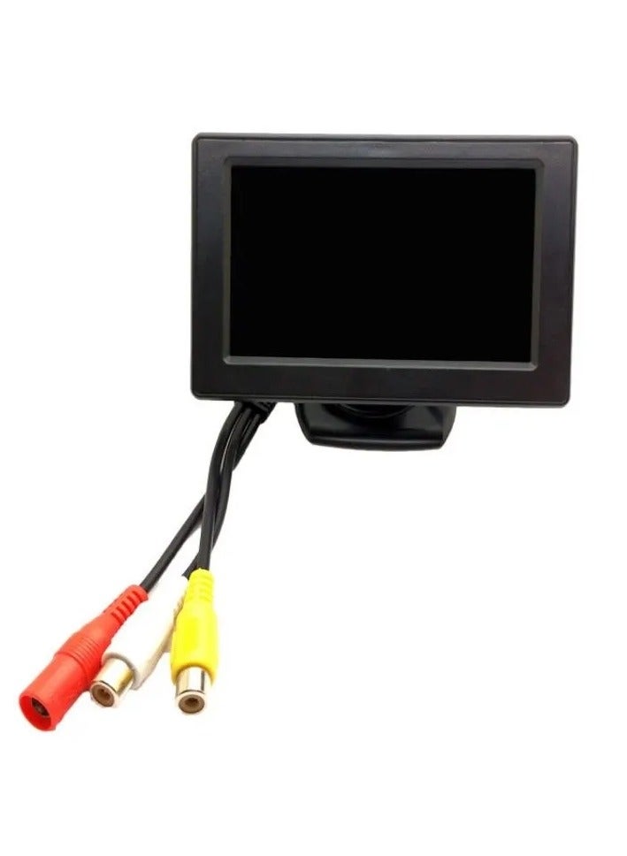 شاشة عرض شاملة مقاس 4.3 بوصة تركب على السيارات فوق الطبالون مفيدة لرؤية عند الرجوع  الخلفي عبر الكاميرا او كاميرة القيادة الامامية عالية الدقة والسطوع والتباين سهلة التركيب - Image 2