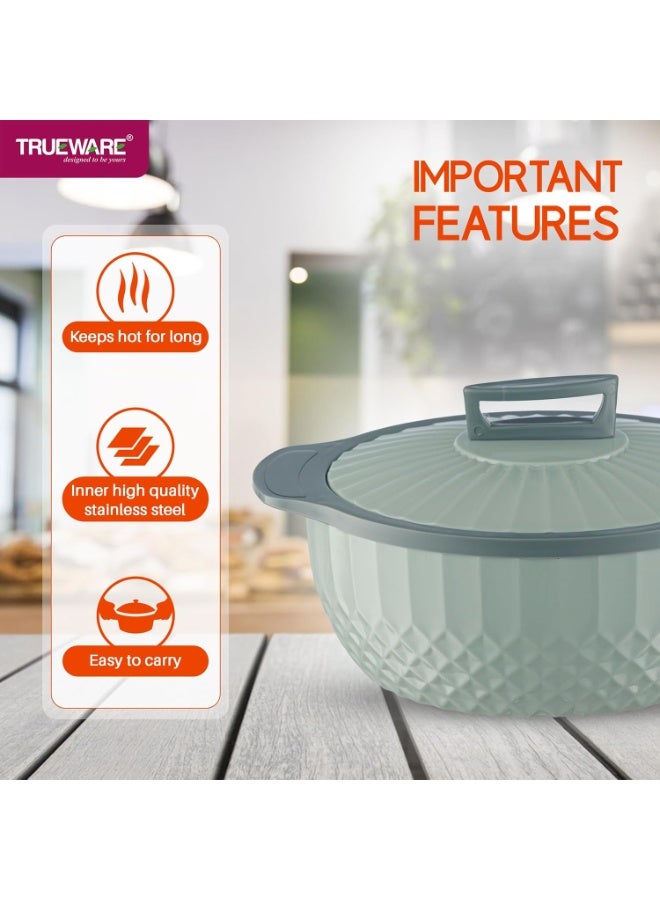 Trueware قدر طهي حراري Trueware Eternity معزول داخليًا بالفولاذ، سعة 1500 مل | خالٍ من مادة BPA | مقاوم للروائح | آمن للاستخدام مع الطعام | سهل الحمل | للتقديم | لصنع اللبن الرائب | وعاء ساخن - Image 4