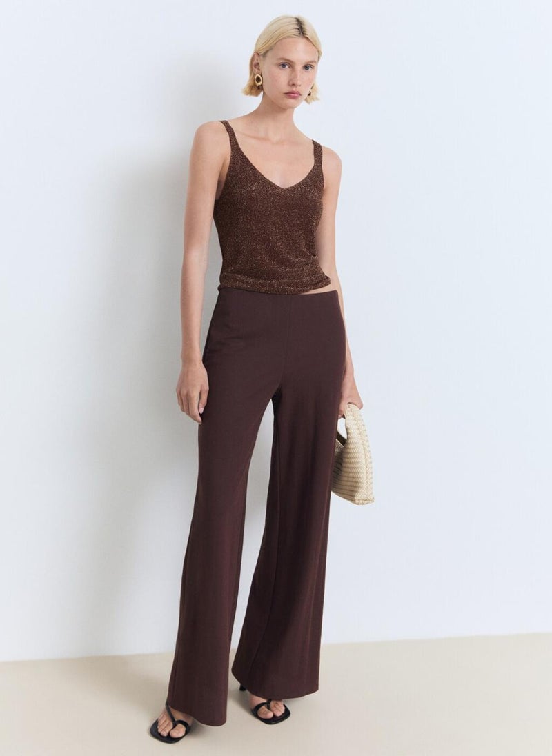 MANGO Knitted V-Neck Top  - Image 4