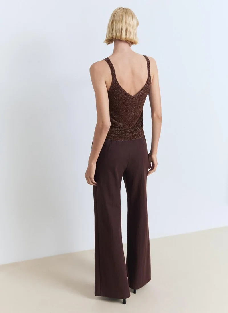 MANGO Knitted V-Neck Top