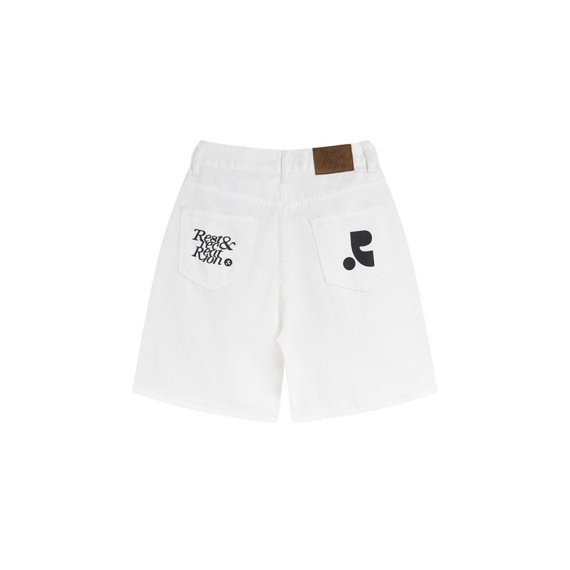 Korean Style Loose Fit Embroidered Denim Shorts for Women - Image 5