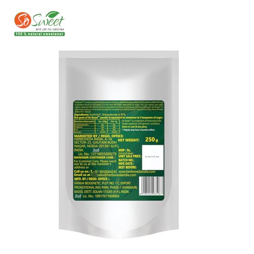 So Sweet Stevia 750g Spoonable Powder - 100% Natural, Sugar-Free Sweetener, Ideal for Cooking & Baking, Pack of 3 (250g Each), Perfect for Diabetics & Keto Diets, Low-Calorie & Healthy Alternative - Image 3