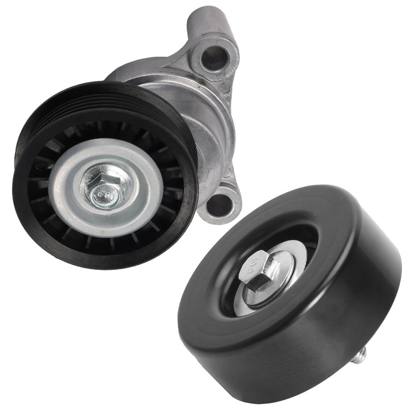BENERAY 39083 Belt Tensioner and Idler Pulley Assembly, for Chevy Silverado 1500 2009-2013, for GMC Sierra 1500/2500 HD 2010-2013, for Cadillac Escalade 2009-2014, for Hummer H2 2009, V8 6.2L/6.0L/5.3L/4.8L  - Image 1
