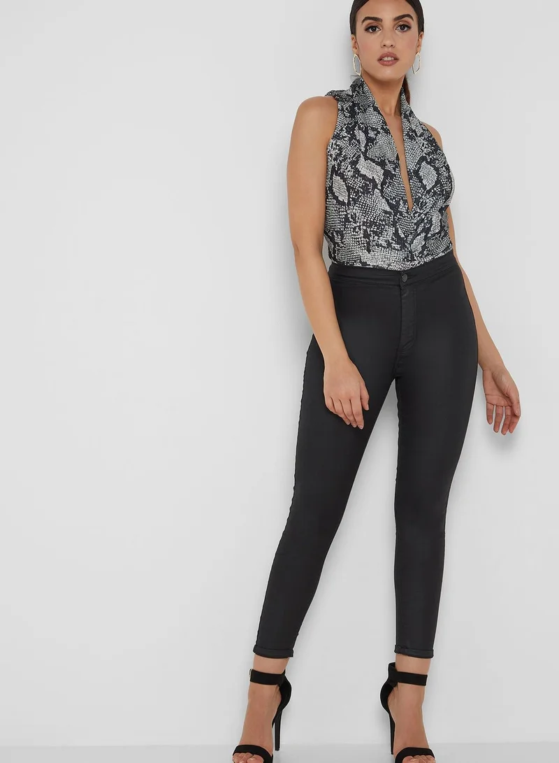 ELLA Snake Print Wrap Front Body