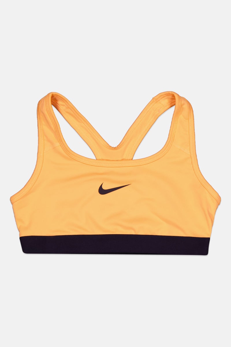 Nike Kids Girl Sportswear Fit Brand Logo Training Bra, Orange - Image 1