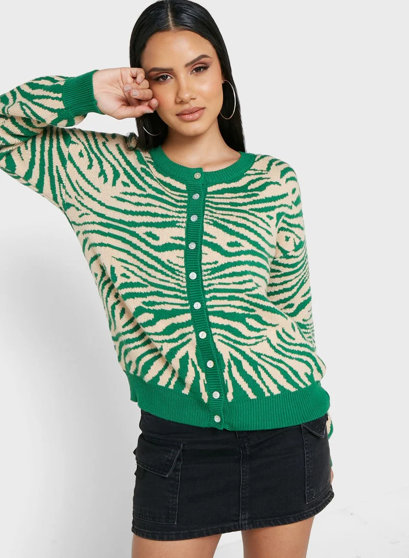 Ginger Abstract Print Cardigan