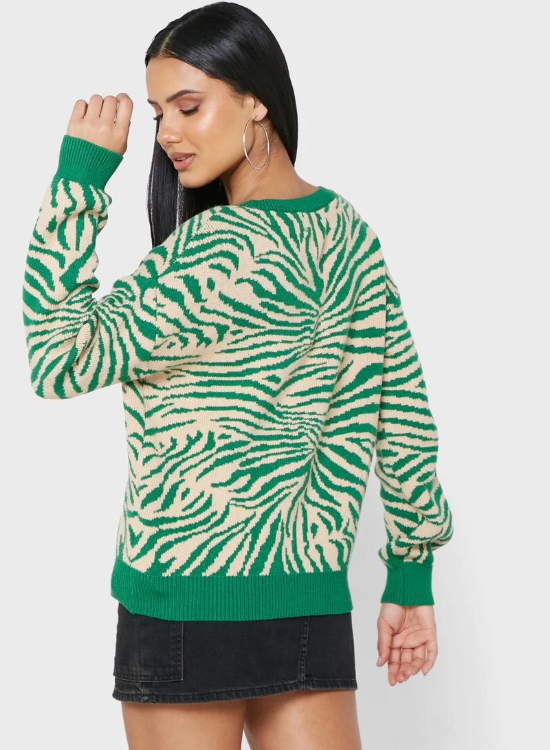 Ginger Abstract Print Cardigan