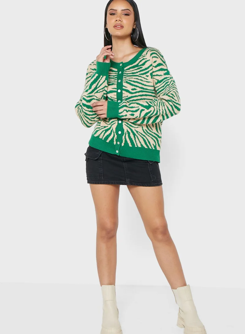 Ginger Abstract Print Cardigan