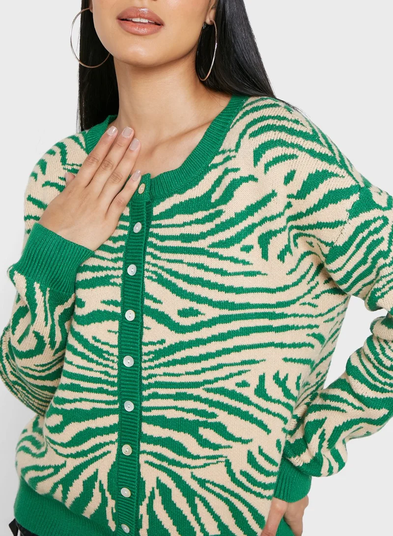 Ginger Abstract Print Cardigan