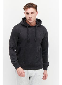 French Connection Men Hooded Brand Logo Long Sleeves Sweatshirt, Grey  - Image 1
