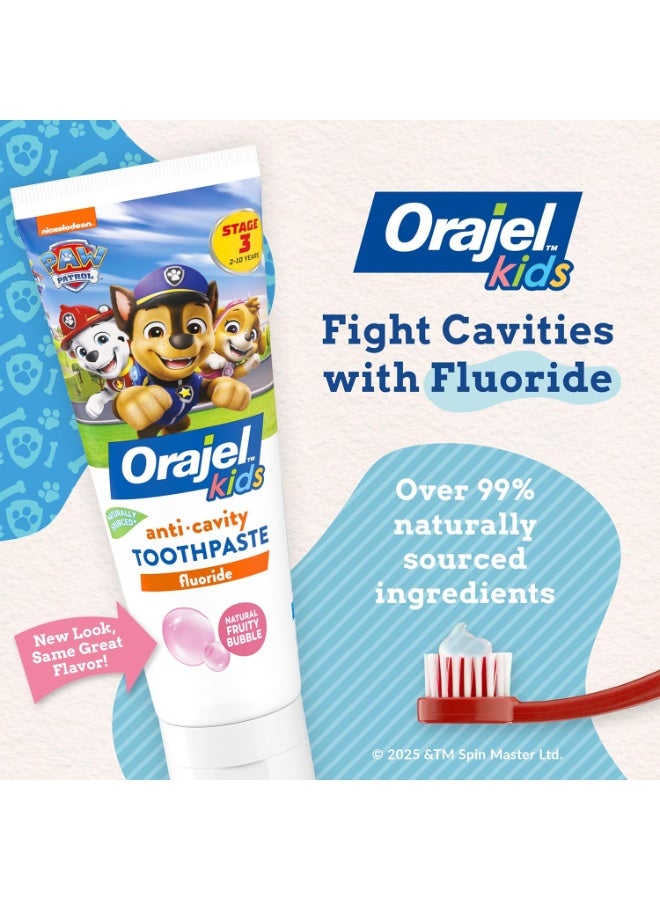 Orajel Kids Paw Patrol Anti-Cavity Fluoride Toothpaste, Natural Fruity Bubble Flavor, 4.2oz Tube - Image 4