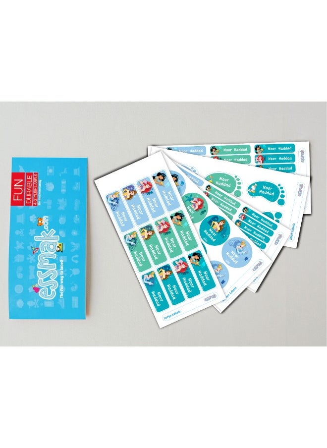 Essmak Disney Personalized Waterproof Name Labels for Kids – Set of 74 Custom Stickers for School Supplies, Lunch Boxes, Clothes and Toys  - Image 2