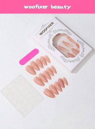 24Pcs Nude Press on Nails Medium Almond Fake Nails Natural Finish False Nails Full Cover Glue on Nails Soft Glossy Acrylic Stick on Nails for Women Everyday Manicure Decoration - view 4