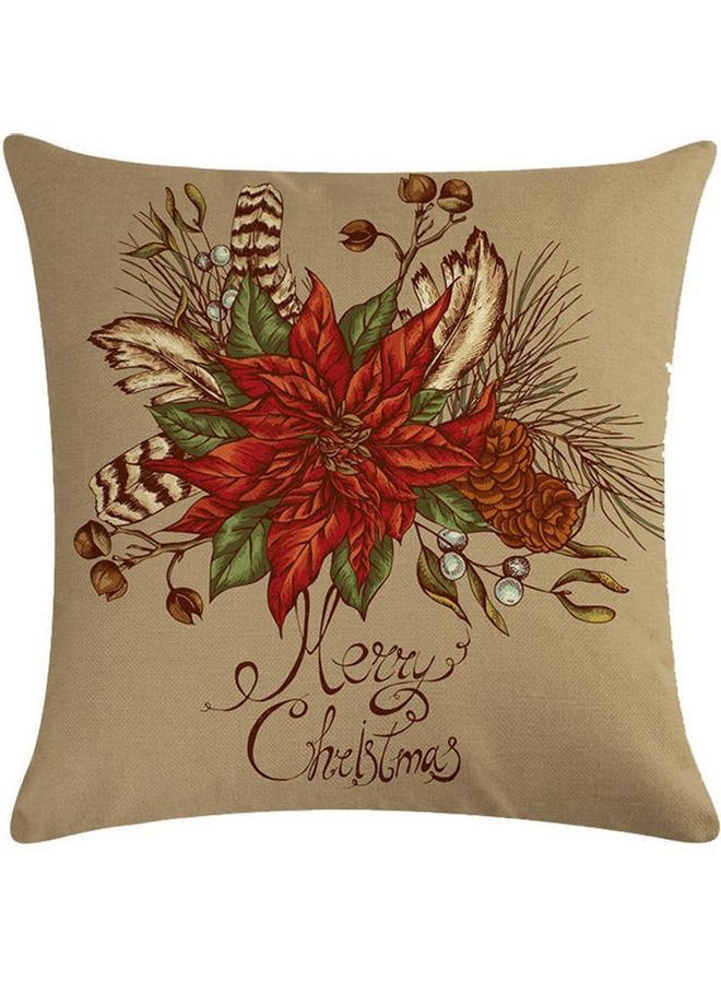 NIBEMINENT Printed Cushion Cover Beige/Red/Green 45x45cm