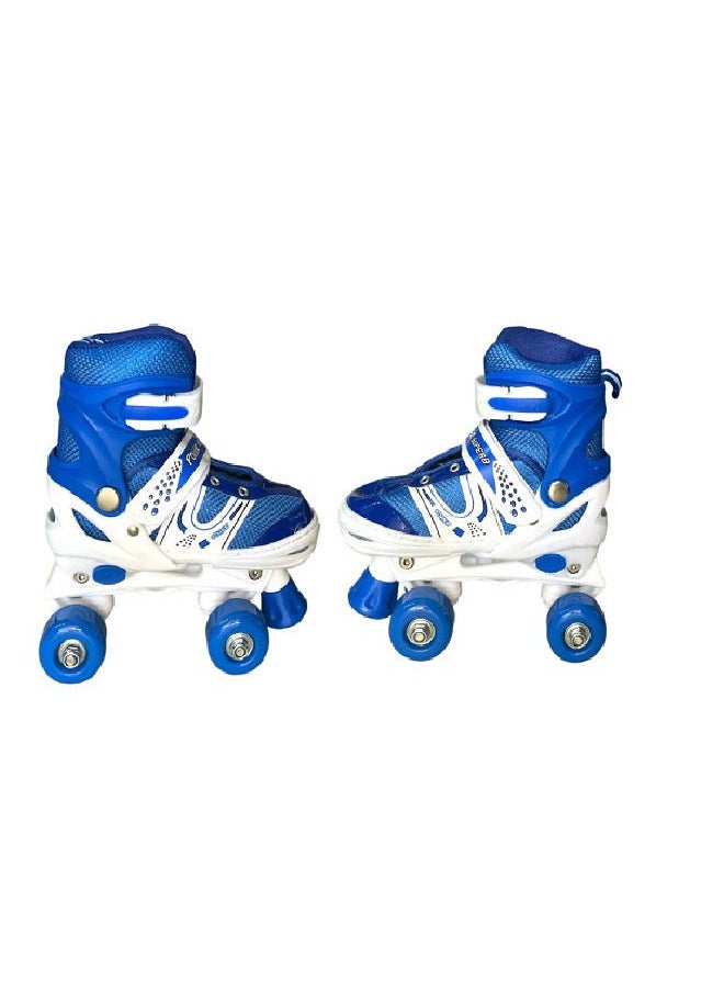 Generic Skate Shoes Pair 4 Wheels Size (35-38) Box - white * Blue 