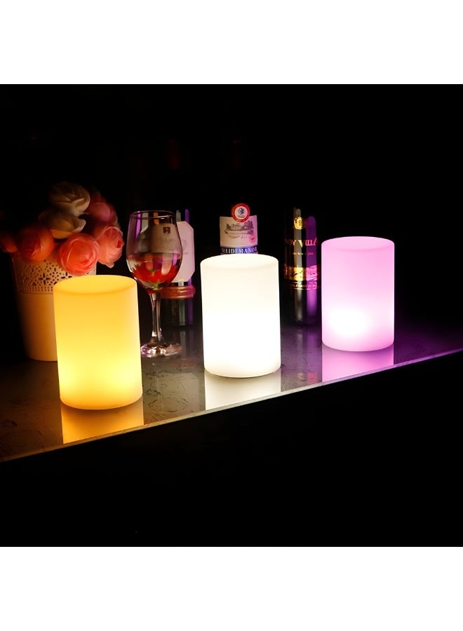 ETRONIK مصباح LED على شكل أسطوانة مقاس 6 بوصات قابل لإعادة الشحن والتحكم عن بعد، مصباح مزاجي متغير 16 لونًا، إضاءة ليلية متوهجة قابلة للتعتيم، إضاءة زخرفية للمنزل والحفلات والبار وحفلات الزفاف - Image 4