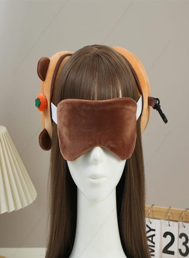 MBKOH 2-in-1 Travel Pillow and Eye Mask Set, Memory Foam Neck Support, Lightweight Portable Design,Cute Animal Plush Soft Eye Mask Blindfold for Sleeping,Nights and Travel (Capybara Neck Pillow) - Image 3