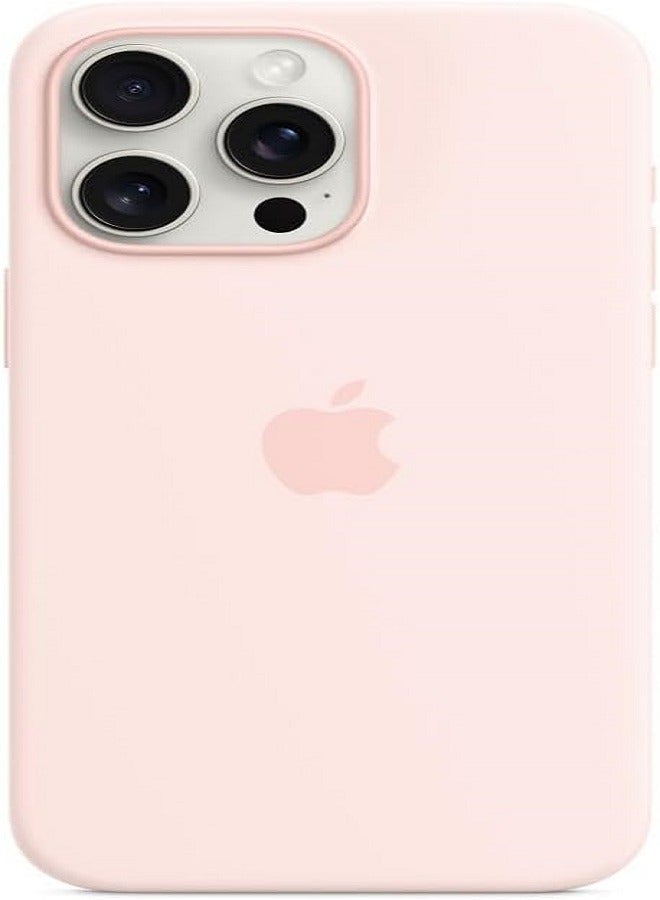IAF Generic Silicon Case Cover For Apple iPhone 15 Pro MAX Silicone Back Case with MagSafe - Light Pink - Image 1